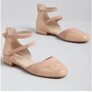 Seychelles Leather Suede Metallic‎ Flats GUC